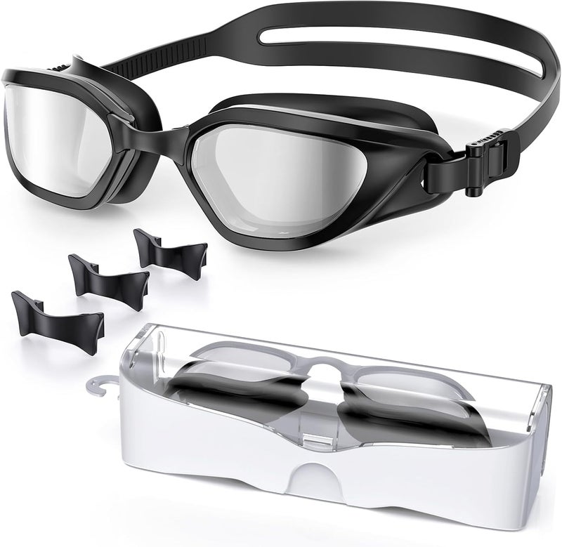 Vegemono Swim Goggles, Unisex Adult Swimming Goggles Anti Fog Anti UV No Leakage Wide View for Men Women Youth - Image 1